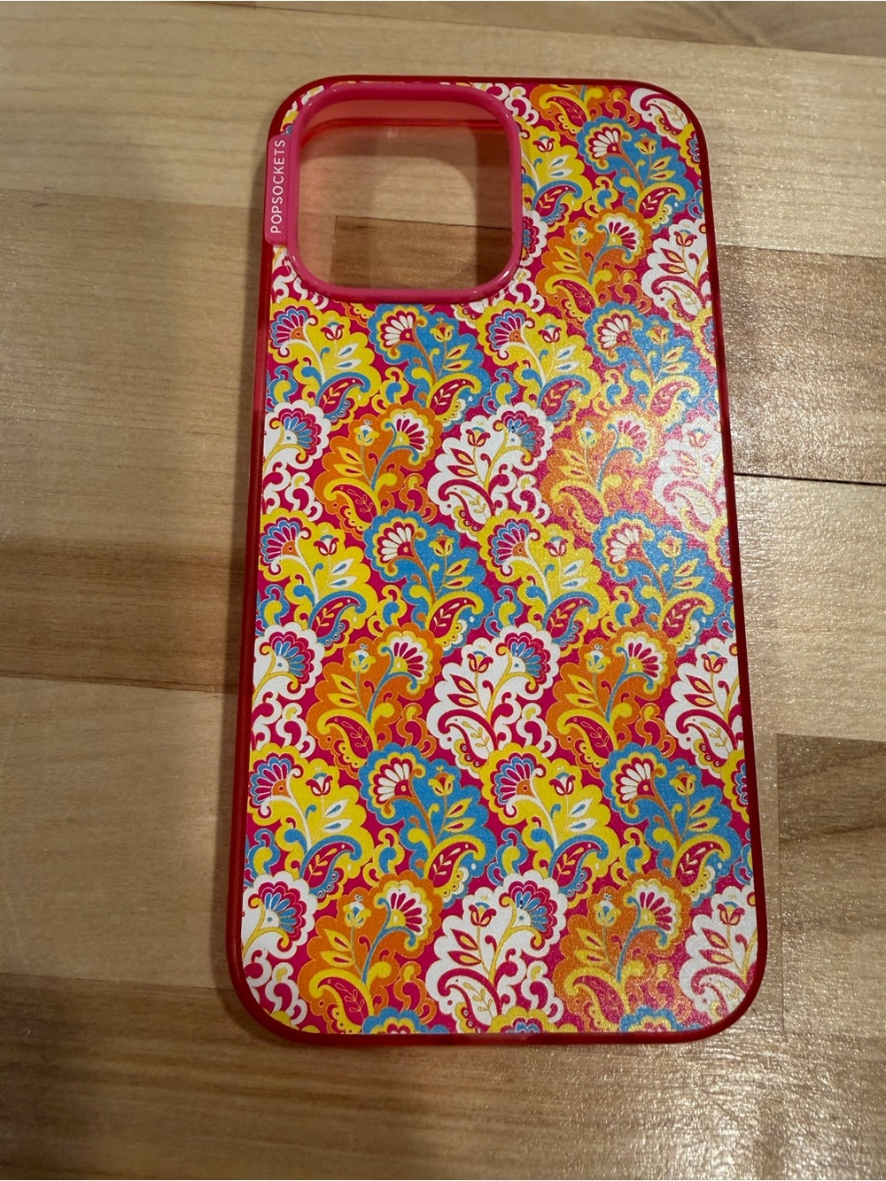 iPhone 15 Pro Max PopSocket Pink Floral Pattern Phone Case